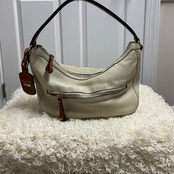 100% Authentic Gucci Hobo Handbag Off White 15x9x7